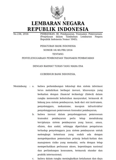 LEMBARAN NEGARA REPUBLIK INDONESIA