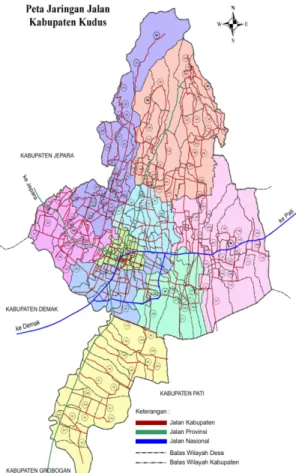 Gambar 1. Peta Jaringan Jalan Kabupaten Kudus 