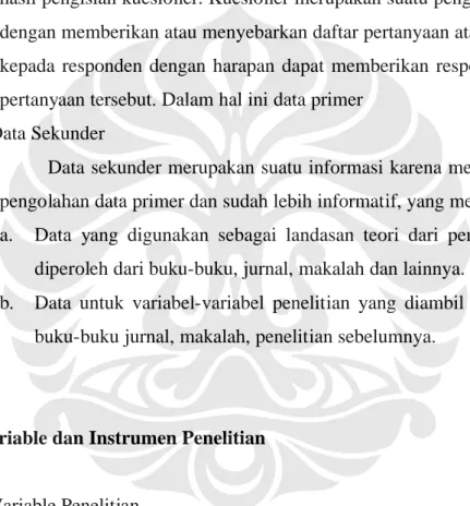Tabel 3.2. Variable Penelitian
