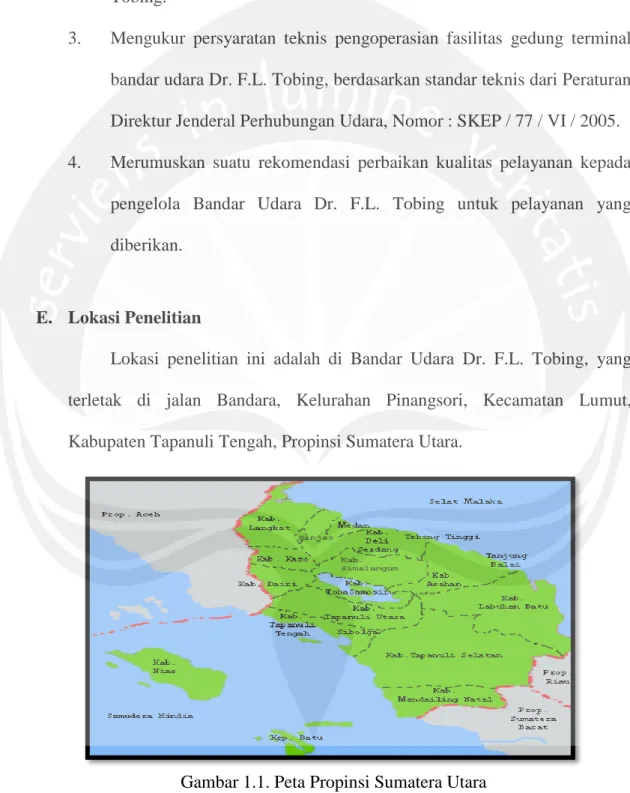 Gambar 1.1. Peta Propinsi Sumatera Utara 