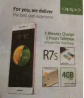 Gambar 4.1 Iklan Oppo R7s 