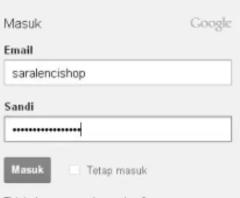 Gambar 1.2  Memasukkan Email dan password 