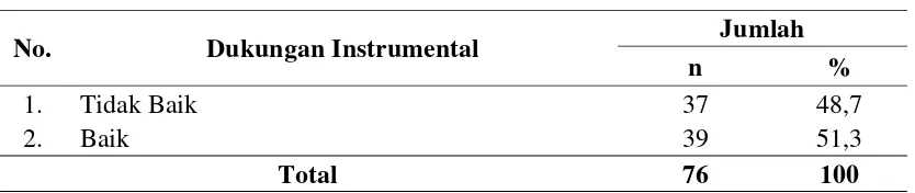 Tabel 4.8. Distribusi Frekuensi Dukungan Instrumental Responden dalam 