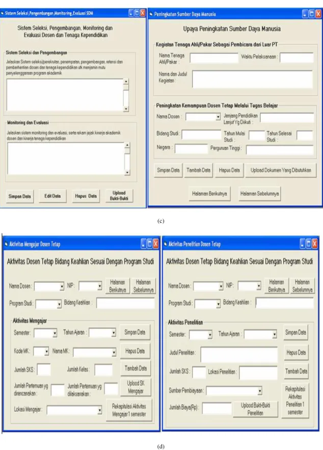 Gambar 11.  User interface aplikasi penjaminan mutu sumber daya manusia. 