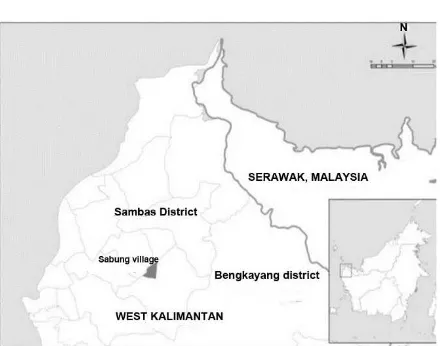 Figure 1.  Study Site: Sabung Village, Subah District, Sambas Re-