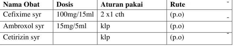 Tabel 3. Data Obat Pulang 