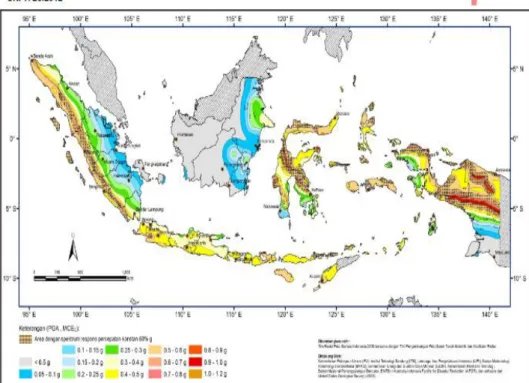 Gambar 2.8 PGA, Gempa maksimum yang dipertimbangkan  resiko tertarget ( MCE R  ) 