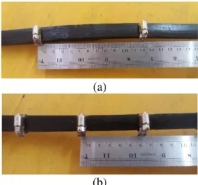 Gambar 2. Modifikasi tulangan bambu  Penelitian menggunakan diameter klem  selang  yang  berbeda