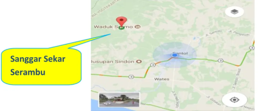 Gambar 1. Denah Lokasi Sanggar Sekar Serambu  (Sumber : Google Map) 