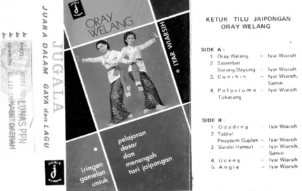 Gambar 5. Rekaman kaset perdana Suwanda dengan Jugala dalam lagu Oray Welang, pada tahun 1976.