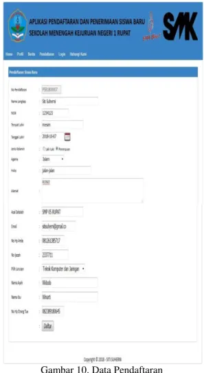 Gambar 8. Halaman Menu Utama Admin 
