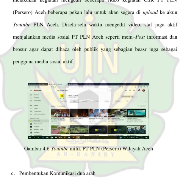 Gambar 4.6 Youtube milik PT PLN (Persero) Wilayah Aceh 
