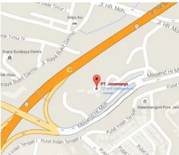 Gambar 2.1. Peta lokasi PT Jasa Marga Cabang Surabaya Gempol 