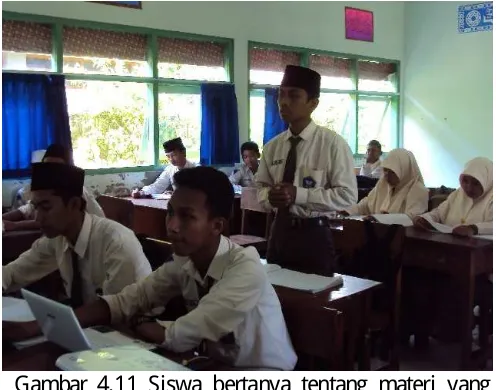 Gambar 4.11 Siswa bertanya tentang materi yang belum difahami 