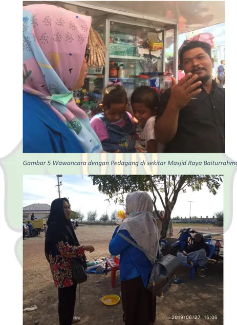 Gambar 5 Wawancara dengan Pedagang di sekitar Masjid Raya Baiturrahman 
