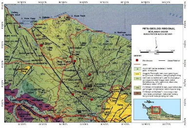 Gambar 1 Peta Geologi Daerah Penelitian (Dimodifikasi dari Bennett, 1981)  