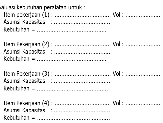     Tabel III   No Item Pekerjaan Satuan Volume  Harga Satuan Total Harga Bobot (%) 