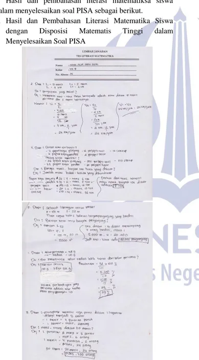 Gambar 5 Soal Literasi Matematika Nomor 5  Hasil  dan  pembahasan  literasi  matematiksa  siswa  dalam menyelesaikan soal PISA sebagai berikut