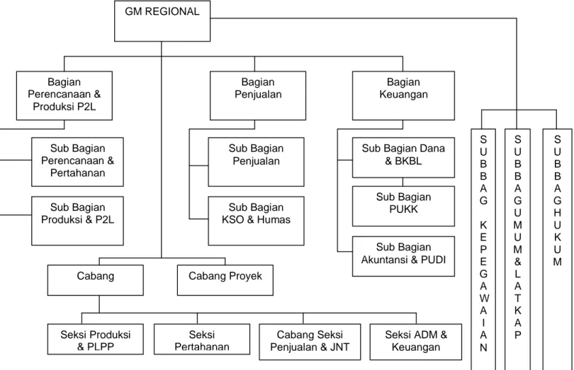 Gambar 4.1 Struktur Organisasi Perum Perumnas   Cabang Sulawesi Selatan I di Makassar 