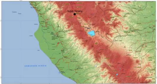 Gambar 1. Peta Lokasi Situs Siulak Tenang, Kabupaten Kerinci, Provinsi Jambi. (Sumber: Dokumen Badan Nasional Penanggulangan Bencana)