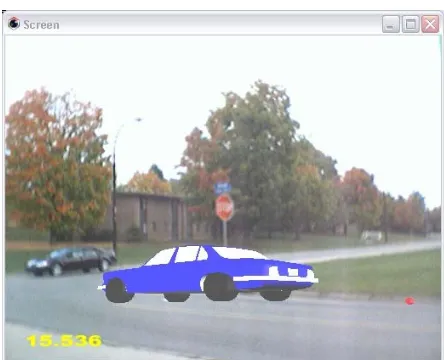 Figure 6: Virtual car is waiting at while the real car is crossing the intersection 