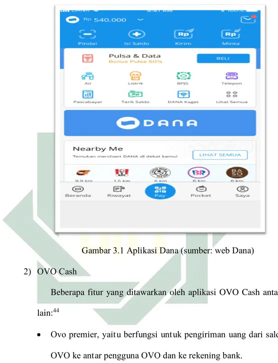 Gambar 3.1 Aplikasi Dana (sumber: web Dana)    2)  OVO Cash 