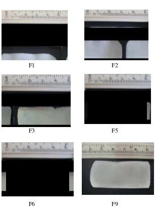 Gambar 4.2 Sediaan F1, F2, F3, F5, F6 dan F9 yang bisa membentuk film 