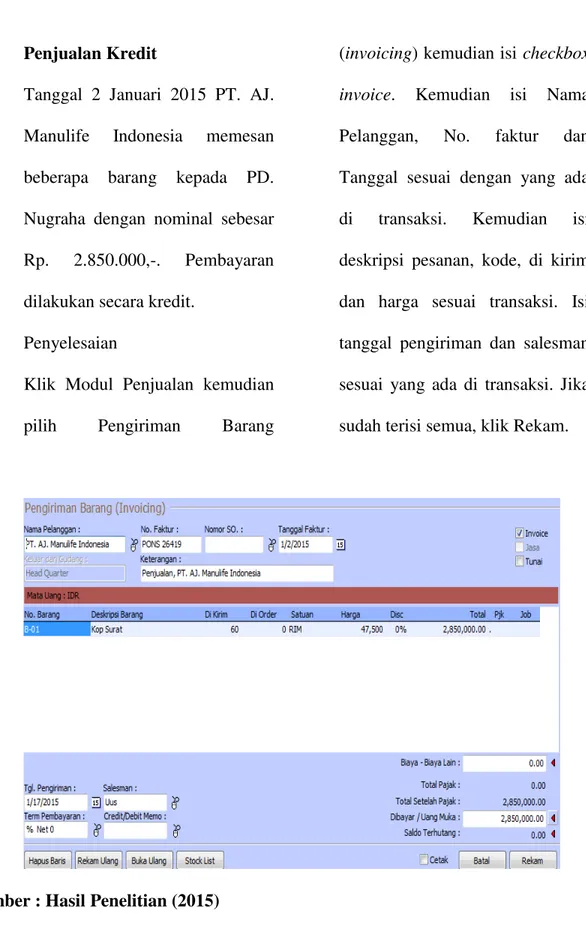 Gambar 8. Form Transaksi Penjualan Kredit 