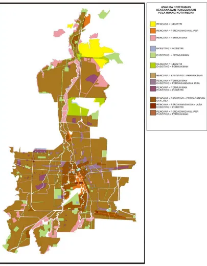 Gambar 4.5. Peta Plot Kesesuaian Penggunaan Lahan Rencana dan Kondisi Existing Kota Medan Tahun 1995-2005 