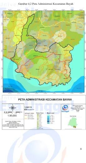 Gambar 4.2 Peta Administrasi Kecamatan Bayah 