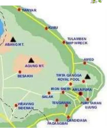 Gambar   4.2 Peta Desa Besakih Kecamatan Rendang, Kabupaten  Karangasem 