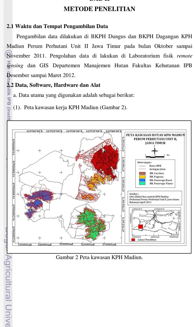Gambar 2 Peta kawasan KPH Madiun. 
