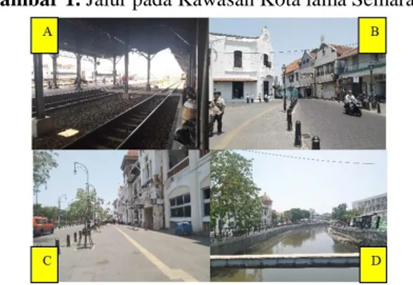 Gambar 2. Salah Satu Jalur Penghubung Kota Lama Semarang (a. Stasiun Kereta Api Semarang  Tawang) (b