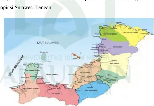 Gambar III.1 Peta Pembagian Wilayah Kabupaten Toli-toli 2012-2032  Sumber : Badan Pusat Statistik Kab