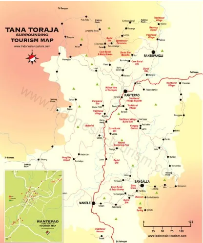 Gambar 1. Peta Sulawesi Menunjukkan  Lokasi Tana Toraja 