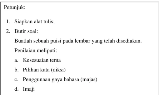 Gambar 3.7  Lembar Soal Petunjuk: 
