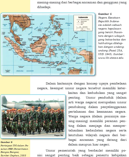 Gambar 6Partisipasi TNI dalam Pa-sukan PBB (Perserikatan Bangsa Bangsa). Sumber: Dephan, 2003