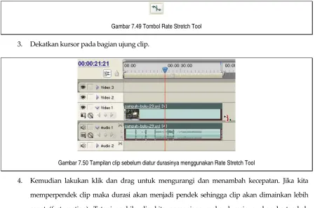 Gambar 7.49 Tombol Rate Stretch Tool 