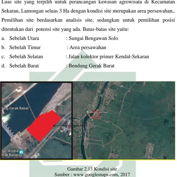 Gambar 2.13 Kondisi site  Sumber : www.googlemaps.com, 2017 