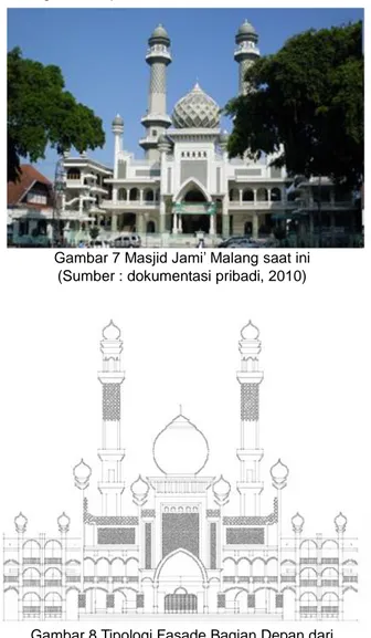 Gambar 8 Tipologi Fasade Bagian Depan dari  Masjid Jami’ Malang saat ini 