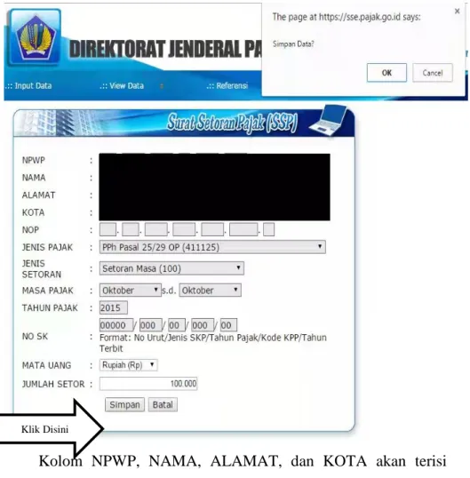 Gambar 4.10 Tampilan Menu isian SSP 