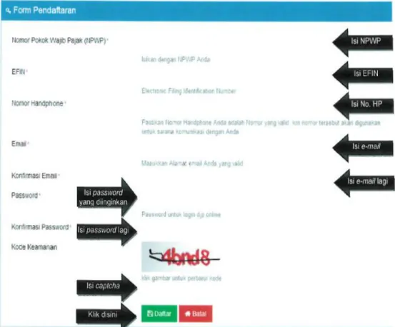 Gambar 4.14 Tampilan Form Pendaftaran 