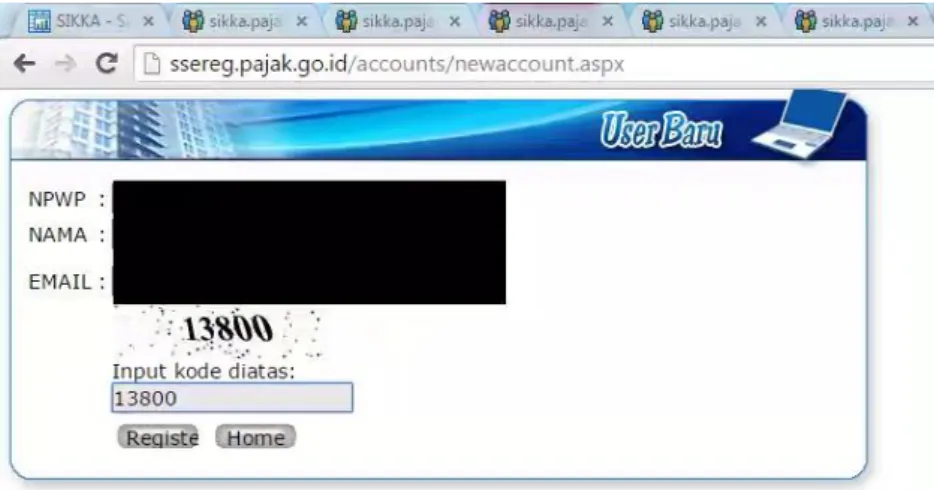 Gambar 4.2 Tampilan Menu Registrasi 