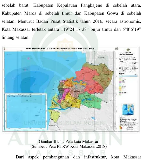 Gambar III. 1 : Peta kota Makassar (Sumber : Peta RTRW Kota Makassar,2018)