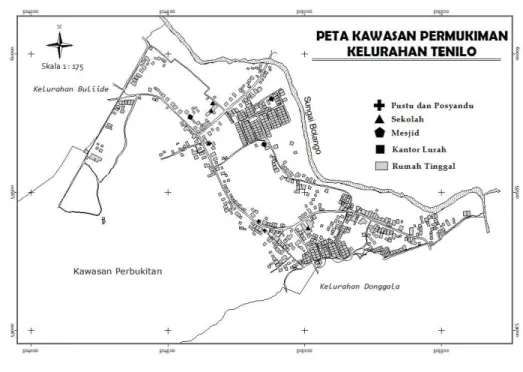 Gambar 1. Peta Kawasan Permukiman Kelurahan Tenilo  Sumber : Bappeda, Gorontalo 