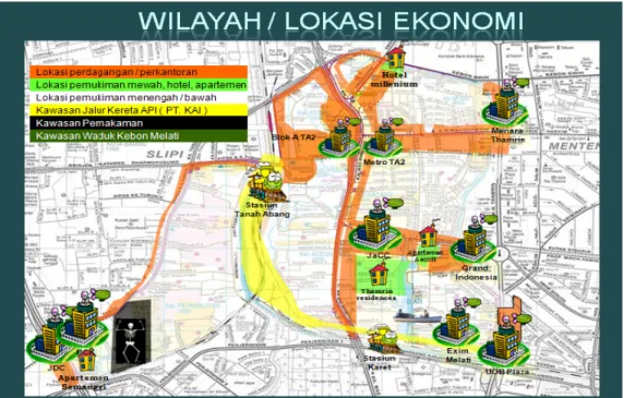 Gambar 4.1. Lokasi / Kawasan usaha di wilayah Kantor Pelayanan Pajak  Pratama Tanah Abang Dua 