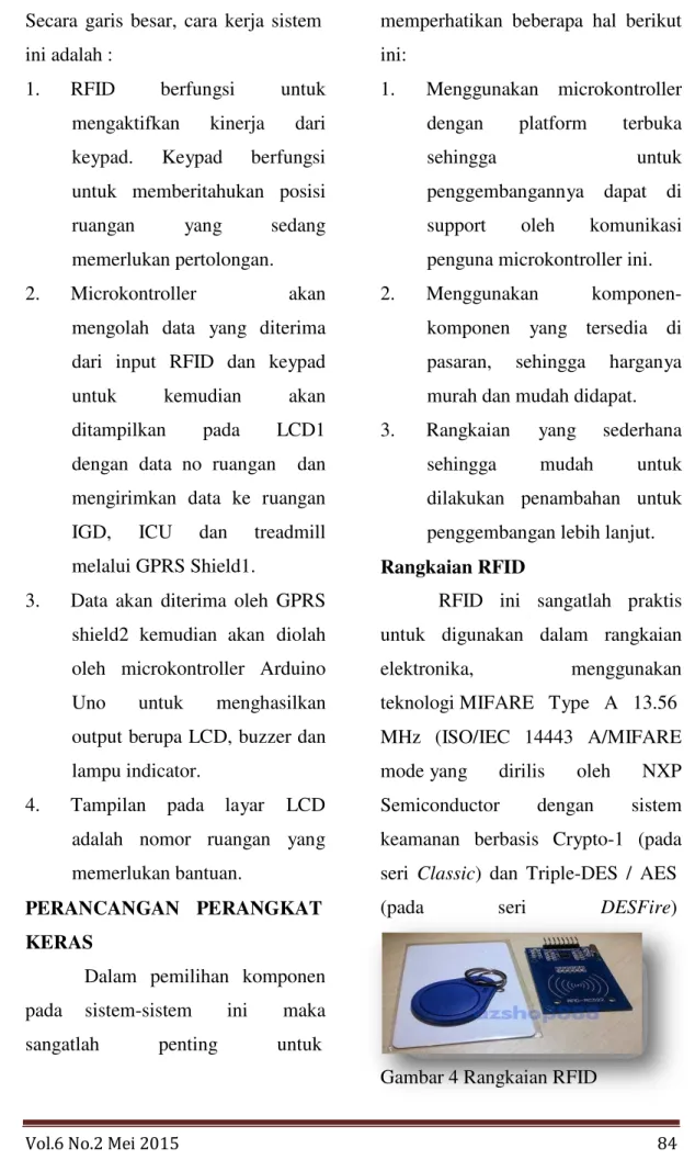 Gambar 4 Rangkaian RFID Secara  garis  besar,  cara  kerja  sistem 