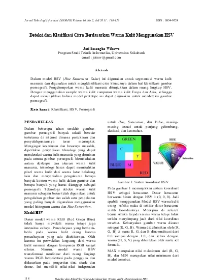Deteksi Dan Klasifikasi Citra Berdasarkan Warna Kulit Menggunakan HSV