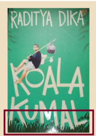 Gambar 12 : ilustrasi rumput pada cover Koala  Kumal karangan Raditya Dika 