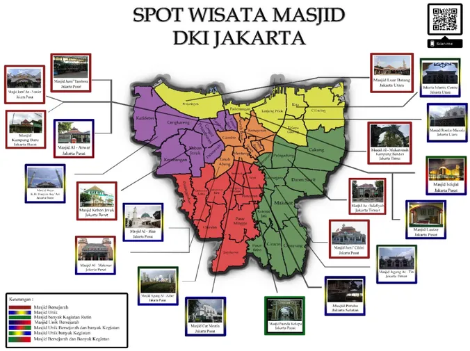 Gambar 9. Spot Wisata Masjid DKI Jakarta  Hasil Penelitian Wisata Religi 2019 